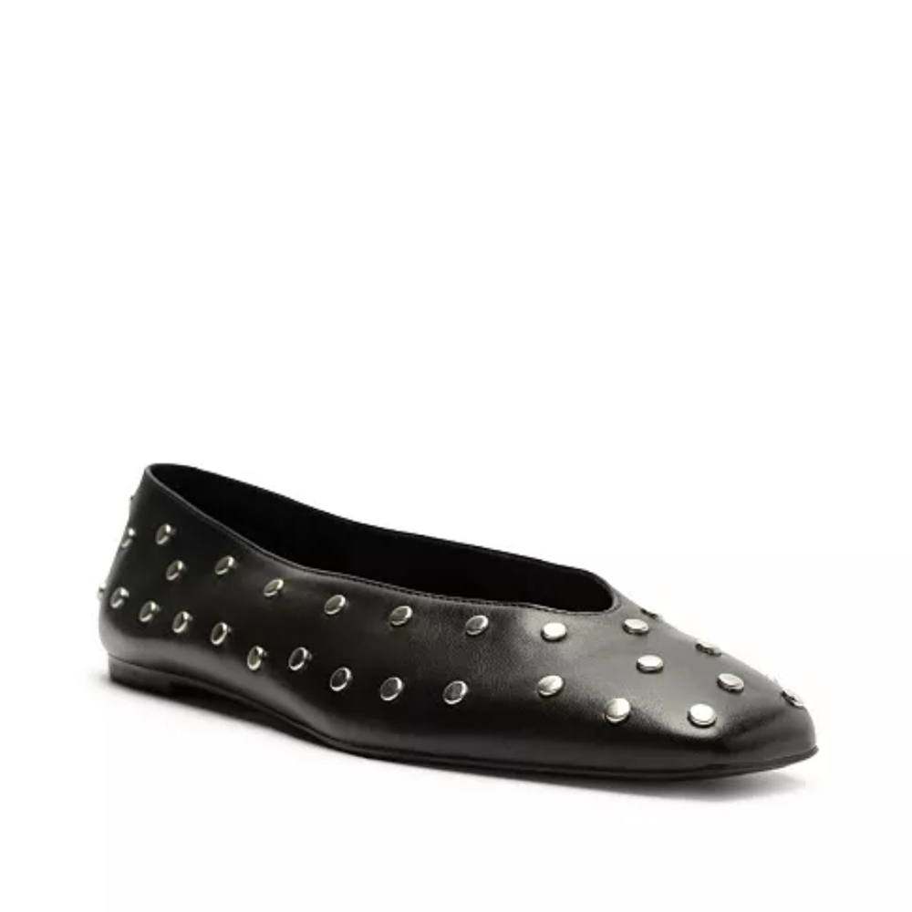 Chic Black Studded Loafers